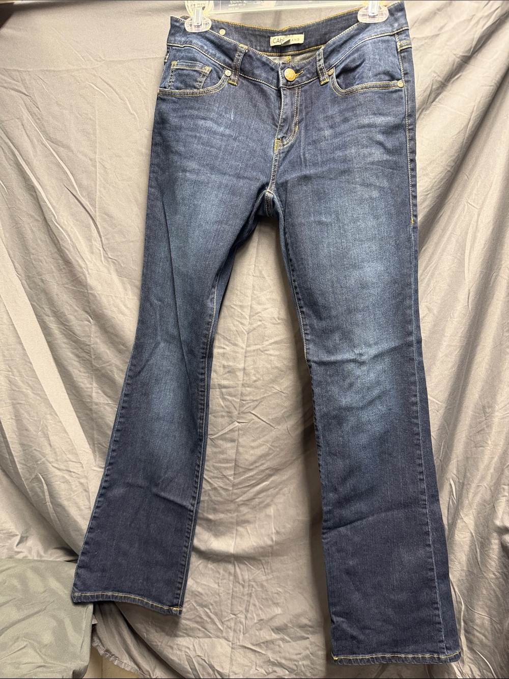 CAbi Women's Flared Jeans in Dark Blue Denim